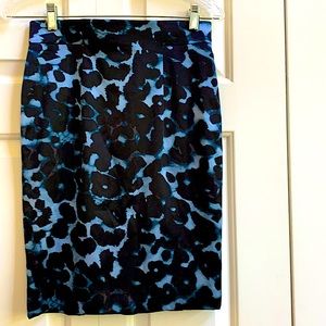 Ann Taylor silk multi-colored pencil skirt